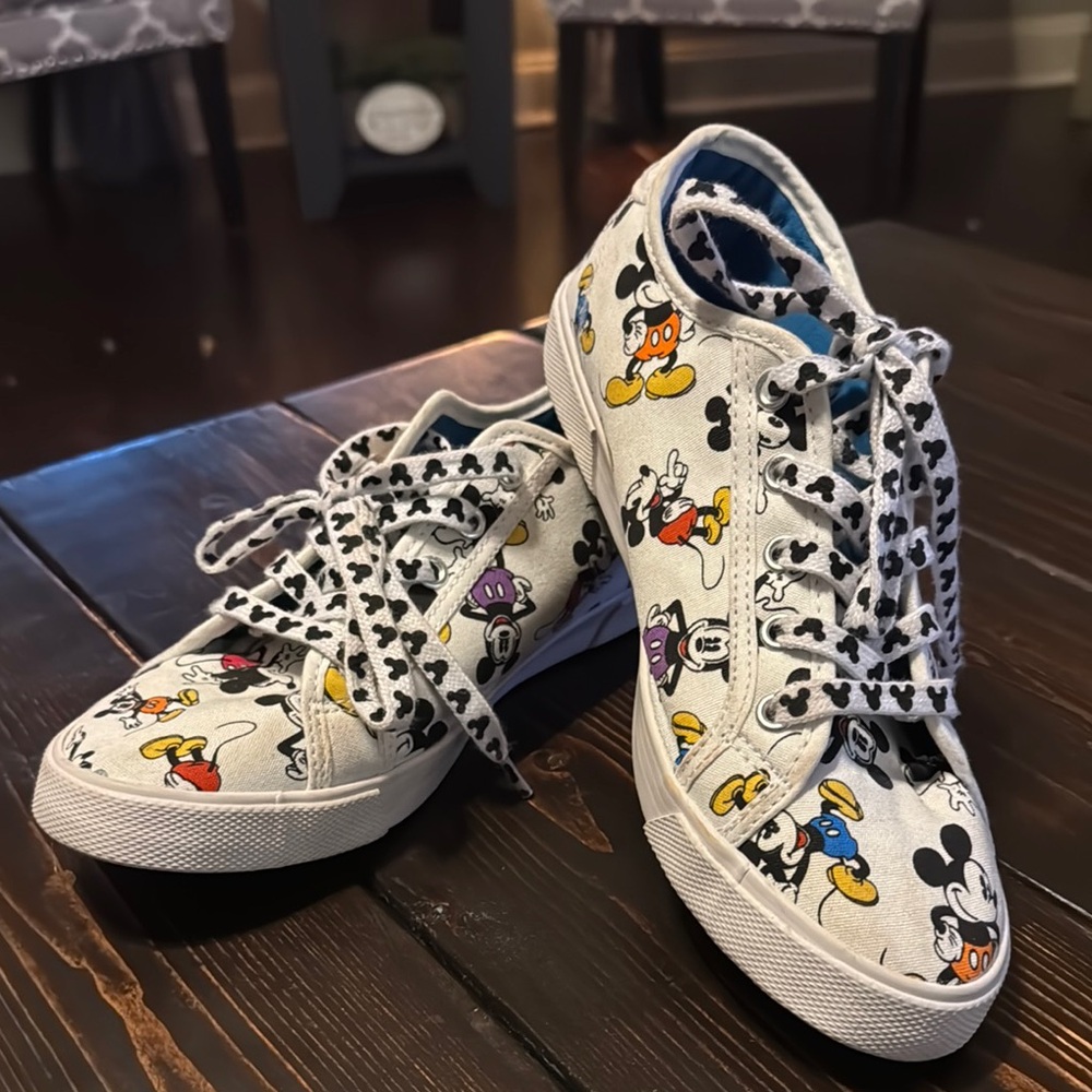 Disney Black and Red Sneakers with Cartoon Charm